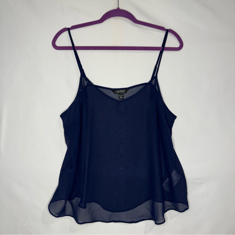 Ralph Lauren Deep Blue Sheer top size XL